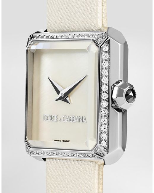 Dolce & Gabbana White Sofia Steel Watch With Diamonds