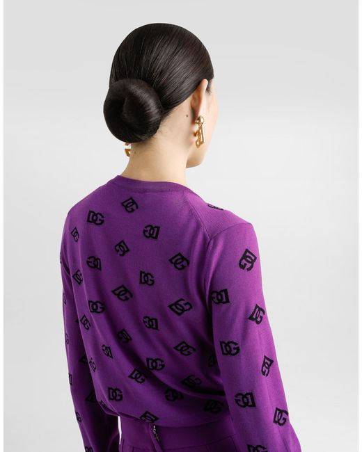 Dolce & Gabbana Purple Wool And Silk Pullover