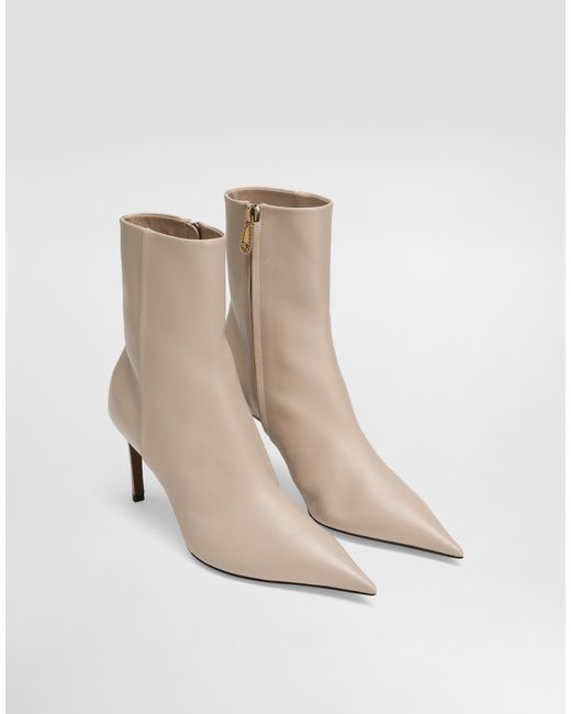Dolce & Gabbana White Devotion Calfskin Ankle Boots
