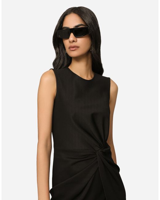Dolce & Gabbana ロンゲットドレス ミラノリブジャージー ドレープ Black