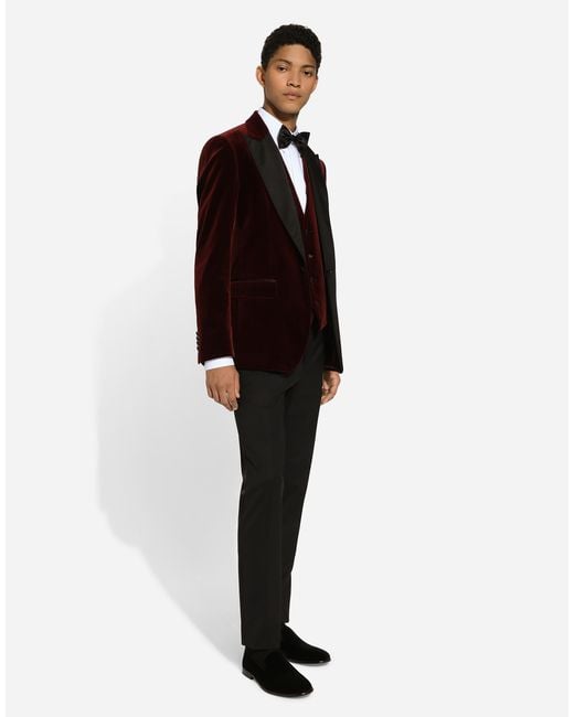 メンズ Dolce & Gabbana Velvet Tuxedo Jacket Brown
