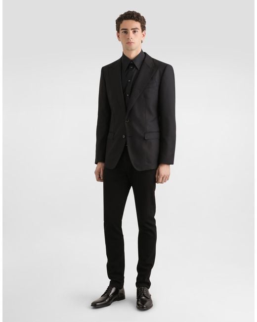 Dolce & Gabbana Black Single-Breasted Taormina Wool Jacket for men