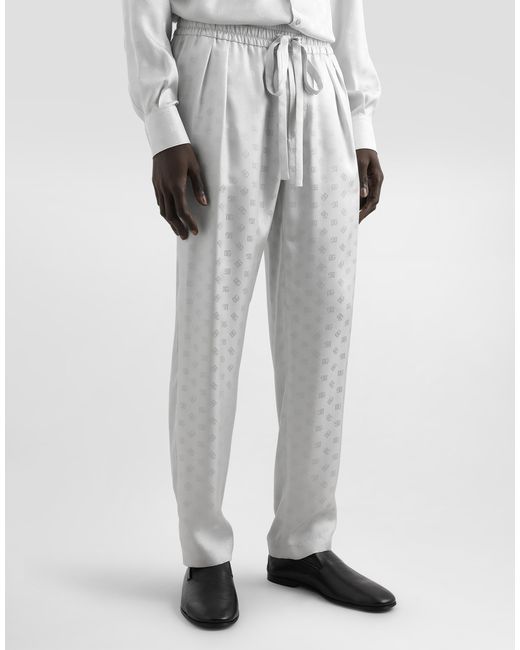 Dolce & Gabbana White Dg Logo Jacquard Jogging Trousers for men