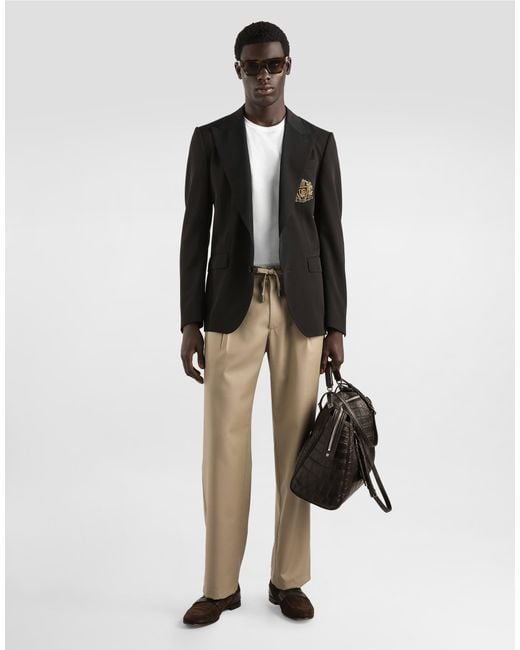 Dolce & Gabbana Black Single-Breasted Sicilia Light Jacket for men