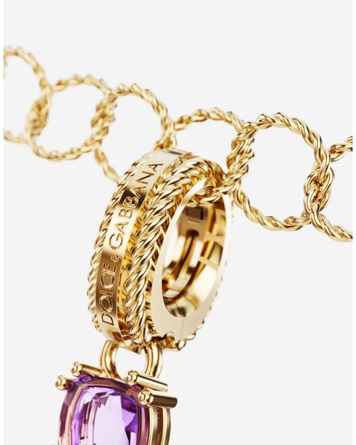 Dolce & Gabbana White Charm B Lettering 18-Carat And Multicolored Gems