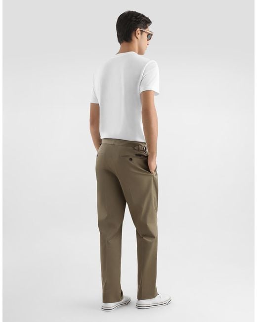 Dolce & Gabbana White Cotton T-Shirt With Embroidery for men