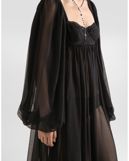 Dolce & Gabbana Black Chiffon Dress
