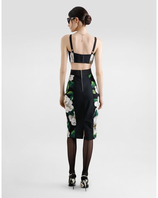 Brassière En Tissu Élastique À Gardénia Dolce & Gabbana en coloris Multicolor