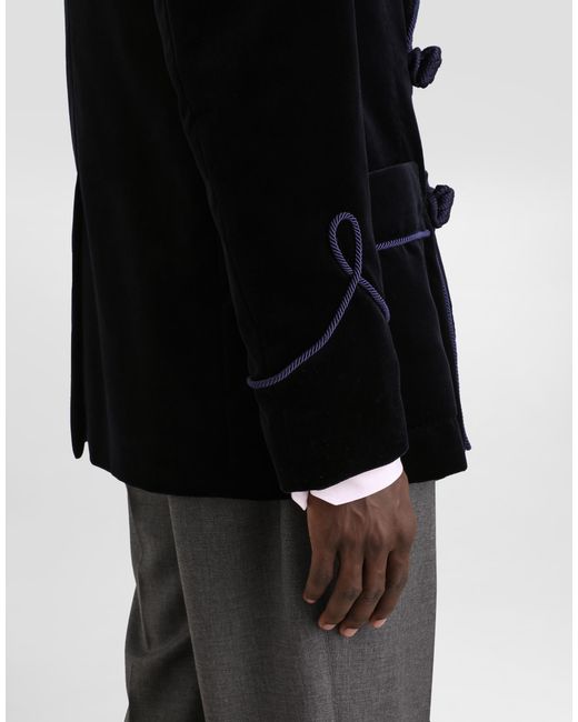 Dolce & Gabbana Blue Double-Breasted Sicilia-Light Jacket for men