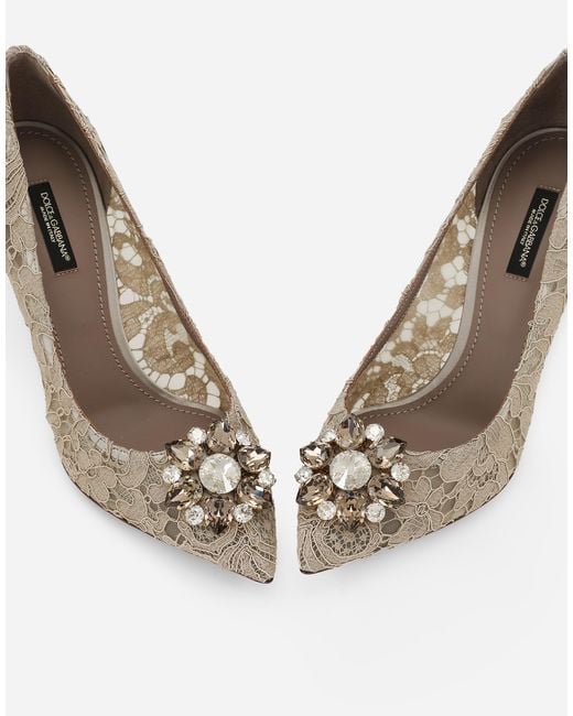 Dolce & Gabbana レインボー パンプス レース ブローチ White