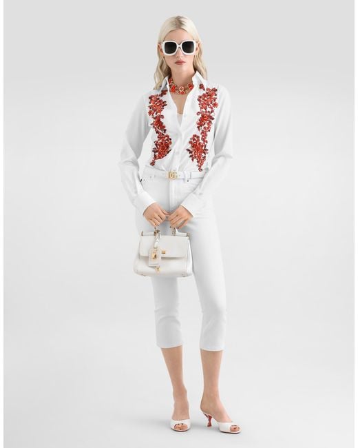 Dolce & Gabbana White Pantalone 5 Tasche