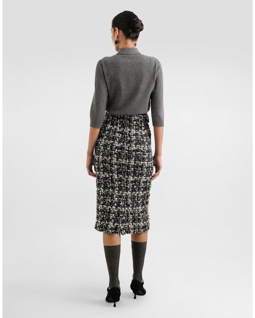 Dolce & Gabbana Gray Cashmere Polo Sweater
