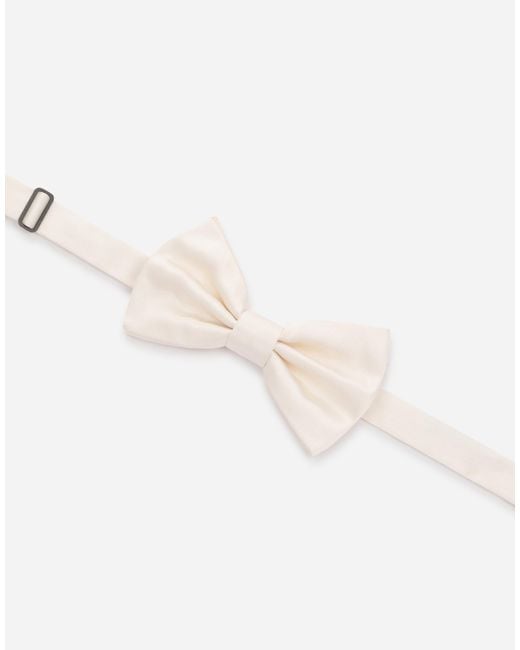 Dolce & Gabbana White Silk Bow Tie for men