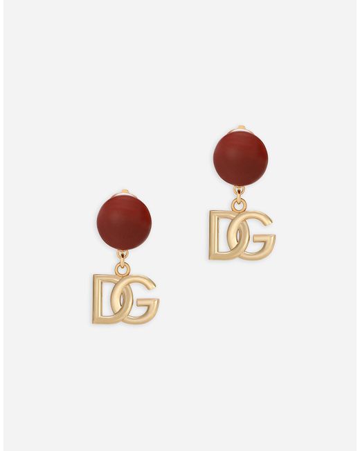 Herren Schmuck Dolce & Gabbana Einzelohrclip mit DG-Logo und Perle in Mettallic für Herren 