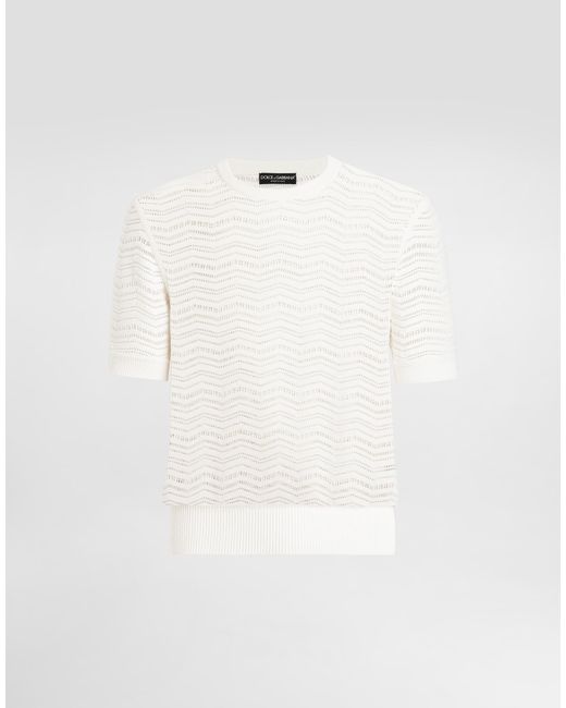 Cotton Pullover Dolce & Gabbana de hombre de color White