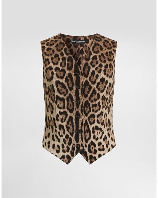 Dolce & Gabbana White Leo- Wool Vest