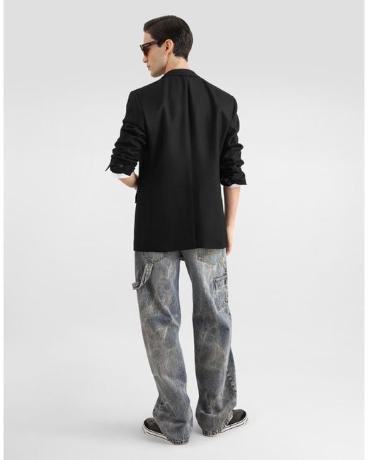 Dolce & Gabbana Gray Denim Trousers for men