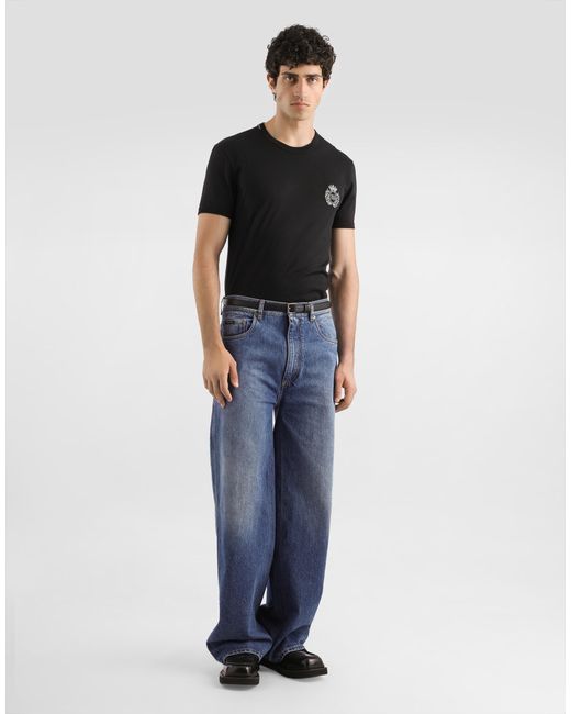 Dolce & Gabbana Heraldic Patch T-Shirt in Black für Herren