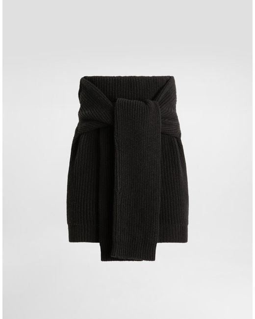 Dolce & Gabbana Black Gerippter Strickrock