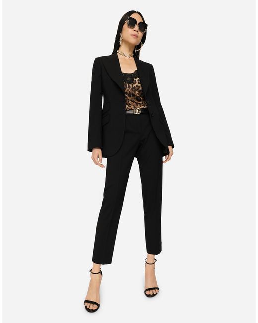 Dolce & Gabbana Black Single-Breasted Woolen Turlington Blazer