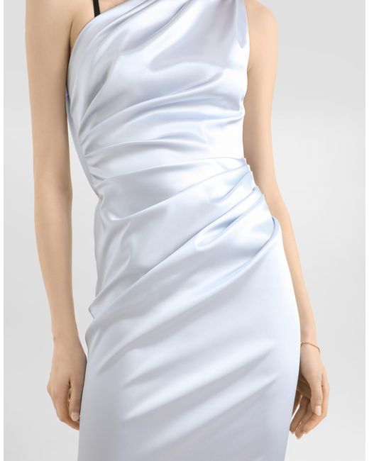Dolce & Gabbana White One-Shoulder Dress