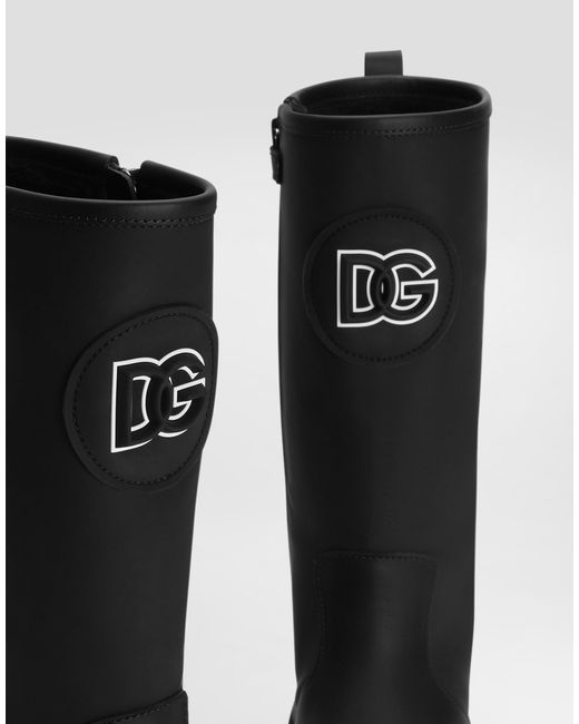 Dolce & Gabbana Black Calfskin Boots