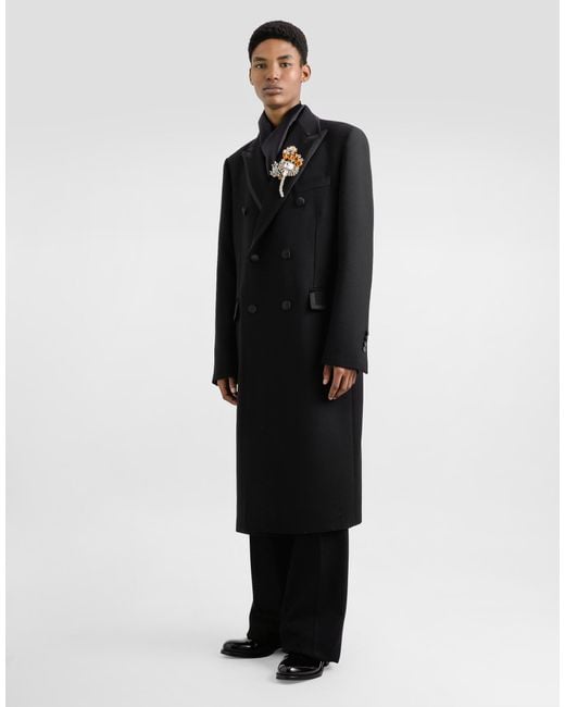 Dolce & Gabbana Black Wool Trousers for men