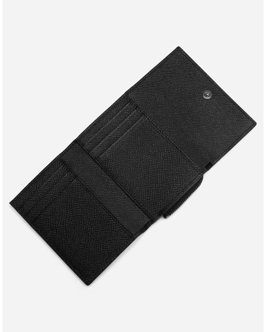 Dolce & Gabbana White Calfskin French-Flap Wallet With Logo Tag for men
