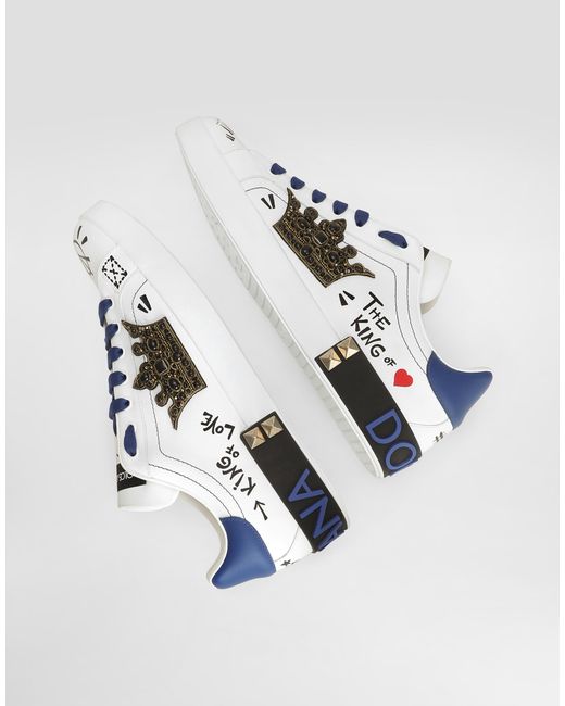 Dolce & Gabbana White Portofino Leather Sneakers for men