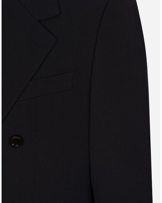Dolce & Gabbana Blue Wool Twill Double-Breasted Jacket for men