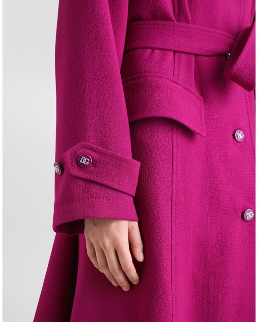 Dolce & Gabbana ウールクレープ シングルブレスト コート Purple