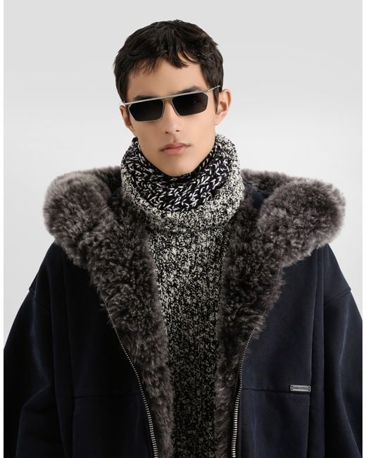 Dolce & Gabbana Blue Hooded Sweatshirt for men