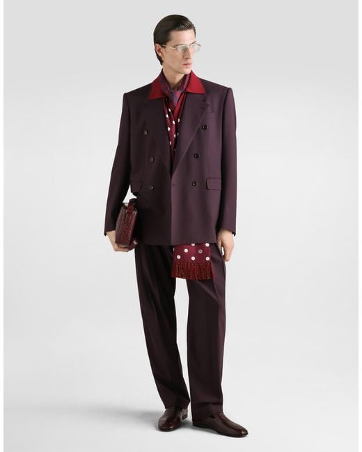 Dolce & Gabbana Red Cashmere Polo Shirt for men