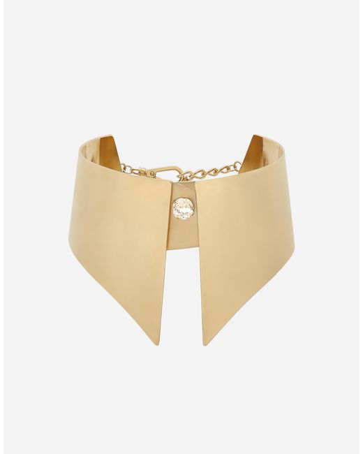 Dolce & Gabbana Natural Steife Hemdkragen-Kette Aus Metall