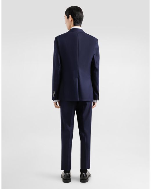メンズ Dolce & Gabbana ウール ダブルブレストジャケット Blue