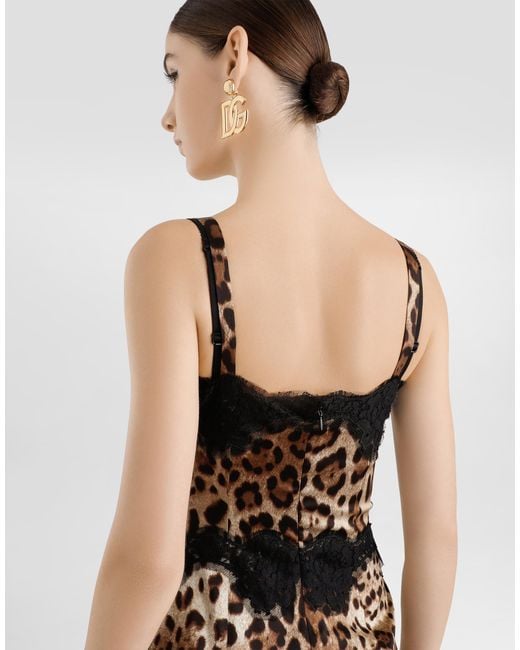 Dolce & Gabbana Black Printed Midi Dress