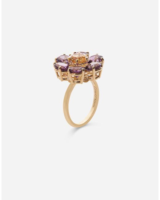 Dolce & Gabbana White Spring Ring 18-Carat And Amethysts