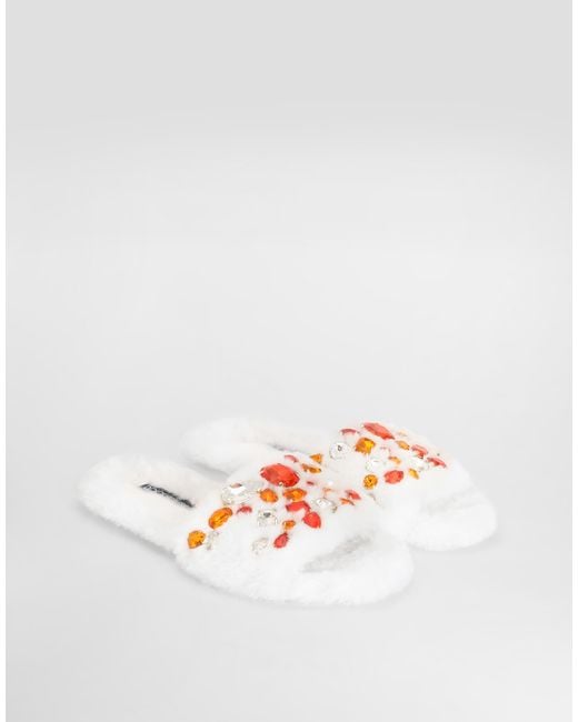 Dolce & Gabbana White Ciabatta Flat