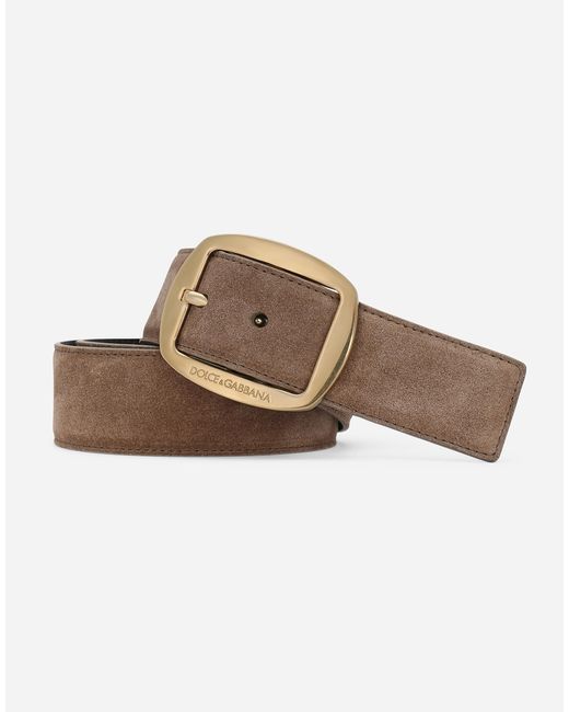 メンズ Dolce & Gabbana Suede Belt White