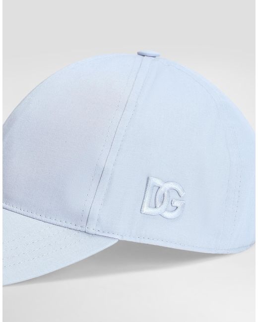 Dolce & Gabbana Blue Cotton Gabardine Baseball Cap for men