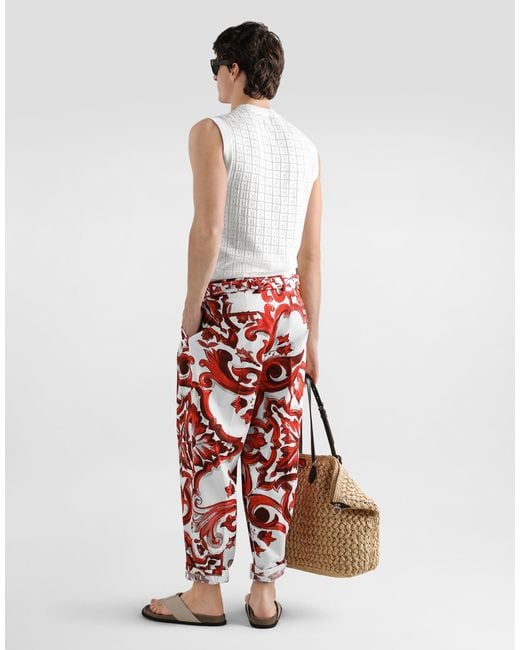 Dolce & Gabbana Red Pantalone for men