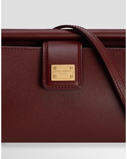 Dolce & Gabbana Purple Phone Bag Aus Plongé-Kalbsleder
