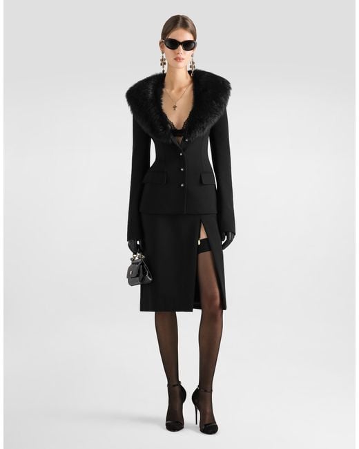 Dolce & Gabbana Black Single-Breasted Wool Jacket