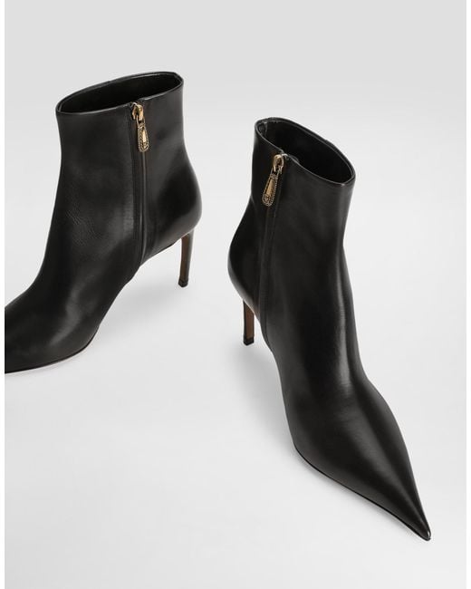 Dolce & Gabbana White Devotion Calfskin Ankle Boots