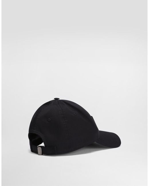メンズ Dolce & Gabbana ベースボールキャップ コットン ロゴプレート Black