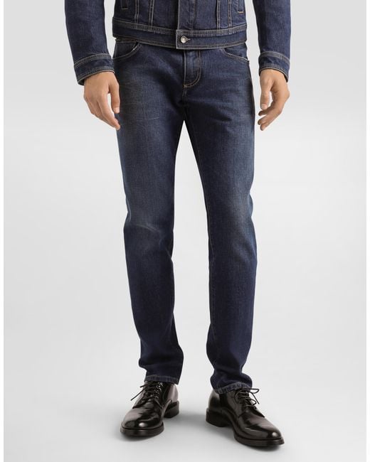 Dolce & Gabbana Blue Denim Trousers for men