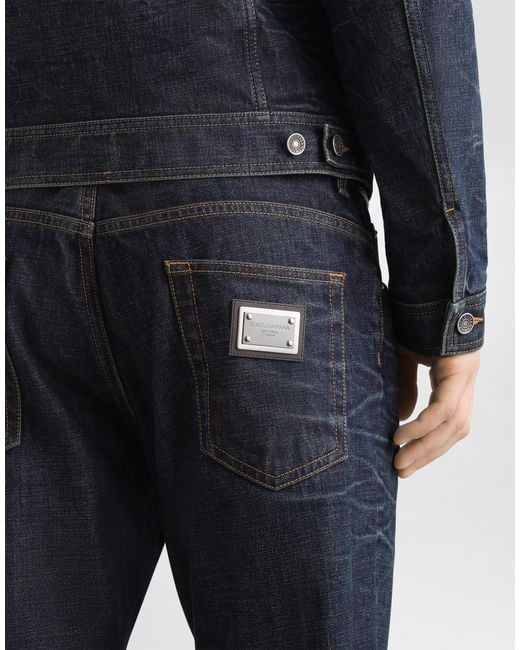 Dolce & Gabbana Blue Loose Cotton Denim Jeans for men