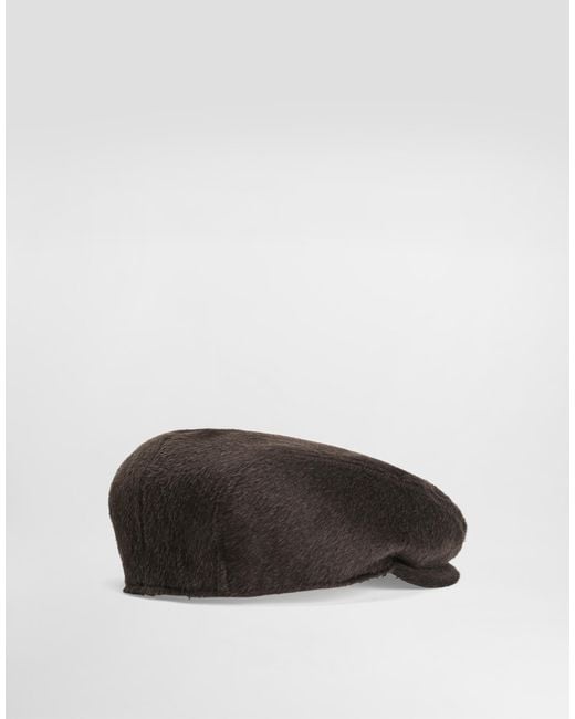 Dolce & Gabbana Brown Wool And Llama Flat Cap for men