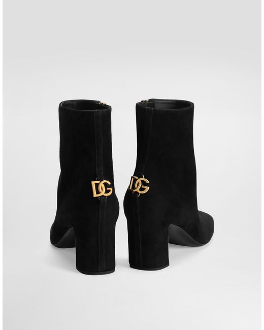 Dolce & Gabbana Black Suede Ankle Boot