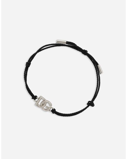 Dolce & Gabbana White Cord Bracelet With Dg Logo for men